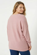 חולצה במידות גדולות עם צווארון עגול שרוולים ארוכים 615589