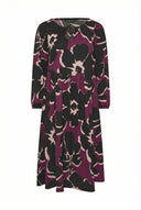 שמלת מקסי במידות גדולות שרוול ארוך צווארון V בד מקומט 616397