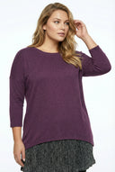 חולצה במידות גדולות מכפלת טול שרוול ארוך 84-106