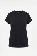 טישירט במידות גדולות שרוול קצר צווארון עגול Basic שסעים בצדדים RFT-01