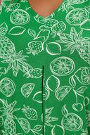 טישירט במידות גדולות צווארון V ללא שרוולים דוגמת פרחים 304169