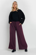 מכנסיים במידות גדולות גומי במותן רגל רחבה שתי כיסים קדמיים 303861