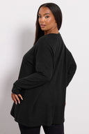 טוניקה במידות גדולות שרוול ארוך צווארון עגול פרטי פאייטים 285068