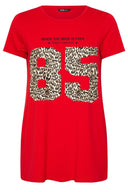 Büyük Beden Bisiklet Yaka Kısa Kollu Baskılı T-shirt 304173 T-shirt Vervegrand