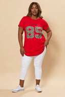 Büyük Beden Bisiklet Yaka Kısa Kollu Baskılı T-shirt 304173 T-shirt Vervegrand