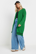 קרדיגן במידות גדולות שרוול ארוך ללא סגירה בחזית ארוך תחרה 302325