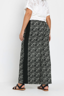 מכנסיים במידות גדולות קרסול רחב גומי במותן דוגמת אבסטרקט שתי כיסים קדמיים 303772