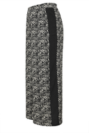 מכנסיים במידות גדולות קרסול רחב גומי במותן דוגמת אבסטרקט שתי כיסים קדמיים 303772