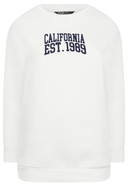 סווטשירט במידות גדולות צווארון עגול הדפס רקום שרוול ארוך 302918