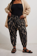 מכנסיים במידות גדולות גומי בשוליים לייקרה בד גמיש 145047