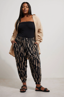 מכנסיים במידות גדולות גומי בשוליים לייקרה בד גמיש 145047