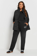 מכנסיים במידות גדולות גזרה ישרה גומי במותן שתי כיסים קדמיים עם הדפס 303902