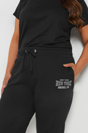 מכנסיים במידות גדולות גזרה ישרה גומי במותן שתי כיסים קדמיים עם הדפס 303902