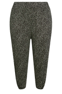 מכנס במידות גדולות מכפלת צרה מעל הקרסול גזרה קצרה עם הדפס עם כיסים 302447